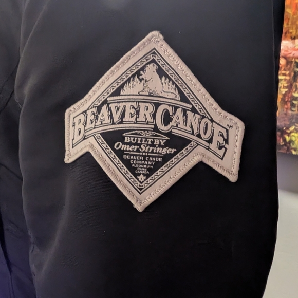 Beaver Canoe Roots Long Coat Women's L Hooded Quilted Lining Pockets Black - Picture 5 of 14